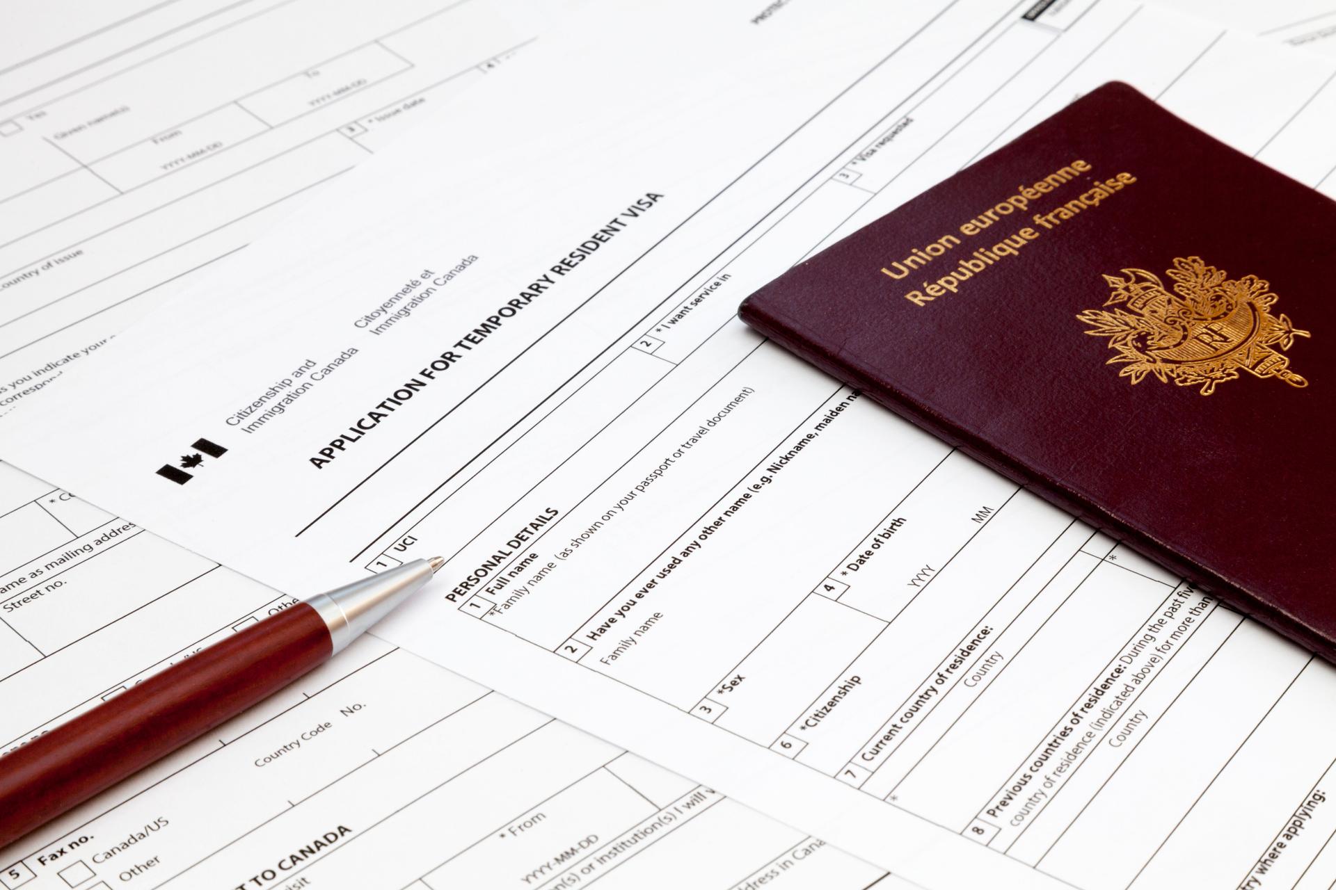 Canadian temporary resident visa application form